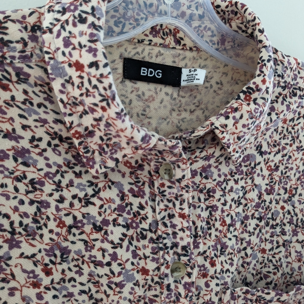 Urban Outfitters BDG Floral Cotton Oversized Button Down Shirt Size S